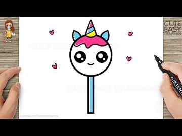 How to Draw a Cute Unicorn Lollipop Easy for Kids and Toddlers