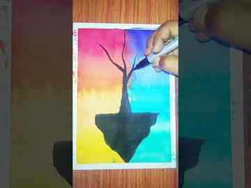 How to Draw Sunset and Moonlight Easy Moonlight and Sunset Oil Pastel Drawing for Beginners