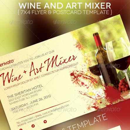 Wine Art Mixer Flyer Postcard Template