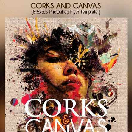 Corks Canvas Art Event Flyer Template