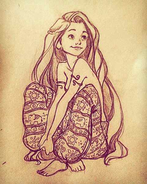 Hippie Chic Drawing by Rainbow Dey Artmajeur