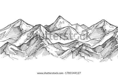 Mountain Sketch Vector Art Icons and Graphics for Free Download