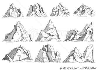 Download Mountain with pine trees and lake landscape black on white background Hand drawn r Cool pencil drawings Landscape pencil drawings Vector illustration