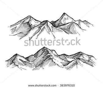 Mountains and Rock Peaks in Sketch Style Mountain Landscape Engraved Drawing Vector Outdoor Background Stock Illustration Illustration of engraving hiking 188719491