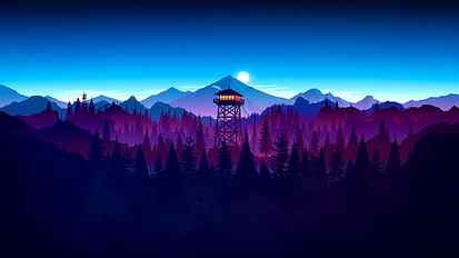 Firewatch at night, sky, scenics - nature, tranquil scene, blue HD wallpaper