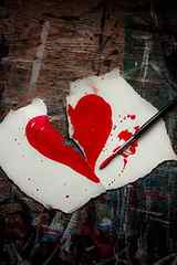 teared heart drawing, broken heart, love, valentine, symbol HD wallpaper