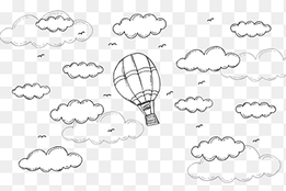 white hot air balloon illustration, Drawing Cloud Euclidean, hot air balloon, angle, white png thumbnail