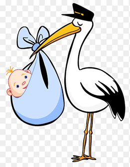 white and black flamingo illustration, White stork Cartoon Bird, stork baby, animals, vertebrate png thumbnail