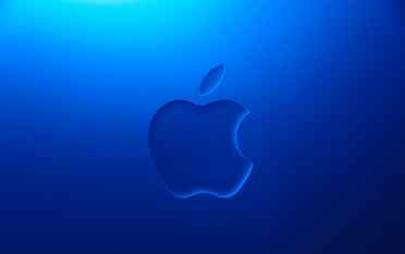 Apple logo, Apple Inc., blue background, water, underwater, sea HD wallpaper