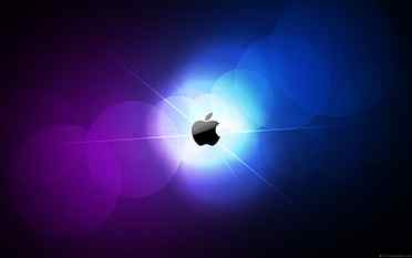 Apple logo, Apple Inc., technology, minimalism, blue, glowing HD wallpaper