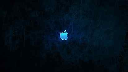 Apple Logo, dark, Apple Inc., blue, cyan, blue background, night HD wallpaper