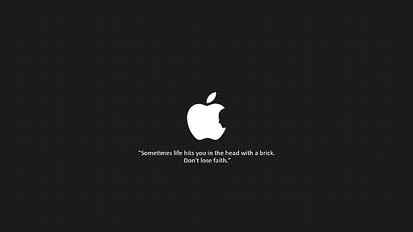 Apple logo, Apple Inc., minimalism, monochrome, typography, quote HD wallpaper