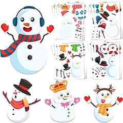 Hapinest Make a Snowman Sticker Craft for Kids Classroom Group Party (36 Sticker Sheets) 4 Different Snowman Designs