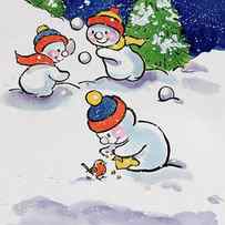 Little Snowmen Snowballing by Diane Matthes