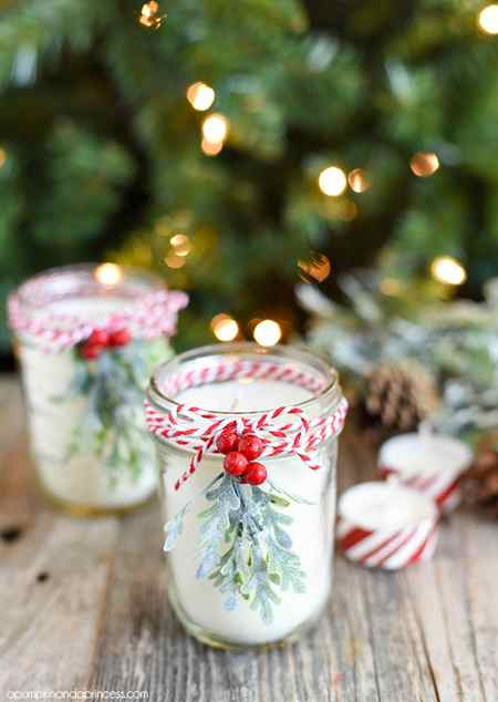 Christmas mason jar candles
