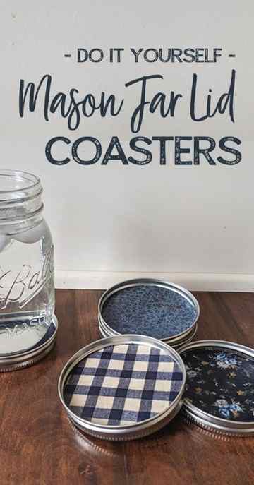 diy mason jar lid coaster idea