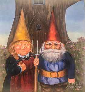 Wall Art - Painting - American Gnomes by Colette Hope Marks