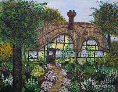 Wall Art - Painting - Romantic Cottage by William Ohanlan