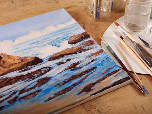 seascapes in acrylic