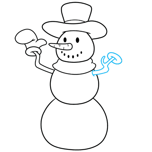 snowman step-by-step drawing tutorial: step 06