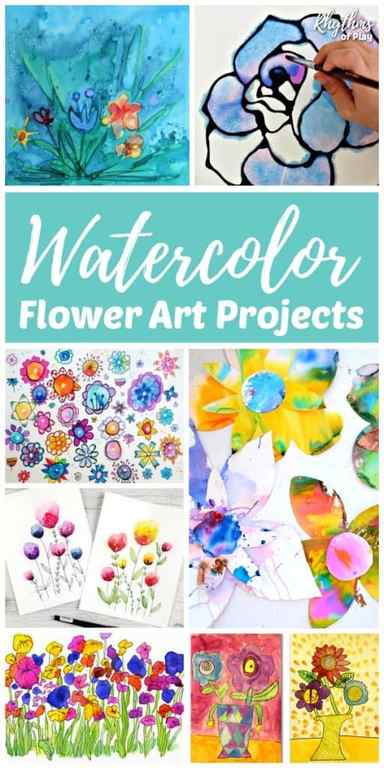 Watercolor flower art project ideas