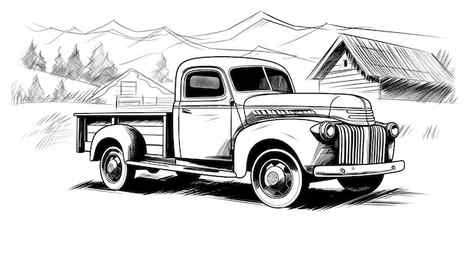 Buy Old Truck Drawing Original Truck Original Willys Jeep Online in India Etsy