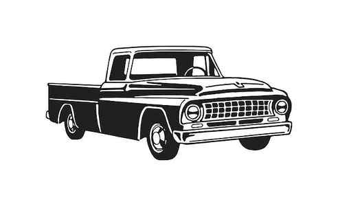 Sketch of old truck Royalty Free Vector Image VectorStock