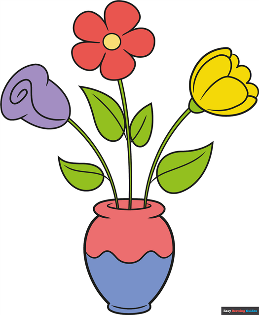 How to Draw a Simple Flowers in a Vase Featured Image