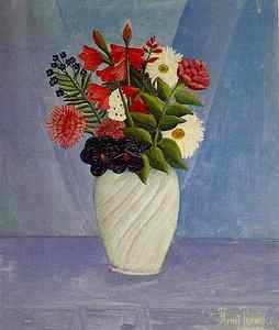 Wall Art - Drawing - Henri Rousseau Artwork Entitled Bouquet by Steeve. E. Flowers.