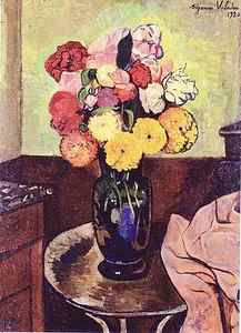 Wall Art - Drawing - Suzanne Valadon - Vase Of Flowers by Steeve. E. Flowers.