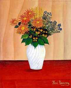 Wall Art - Drawing - Henri Rousseau Artwork Entitled Bouquet by Steeve. E. Flowers.