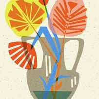 Abstract Flowers and Vase by CSA Images