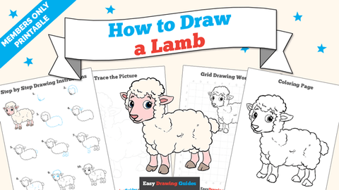 Printables thumbnail: How to draw a Lamb