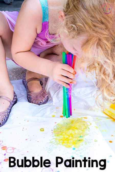 Your kids will have a blast painting with bubbles! It