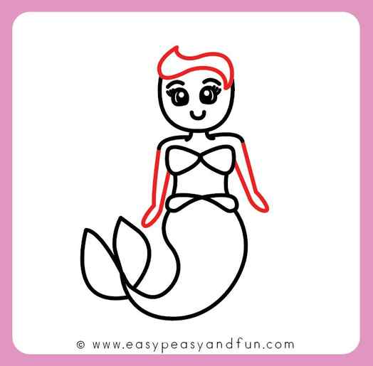 How to draw a mermaid easy