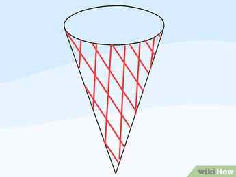 Step 3 Draw crisscrossed lines on the cone