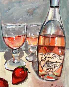 Still Life with Rosé and Strawberries thumb