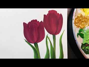 how to painting tulip flower one stroke acrylic painting