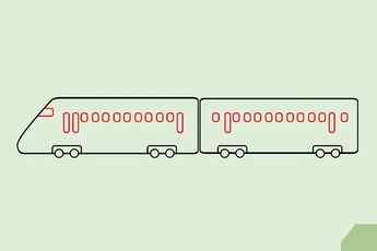 Step 5 Sketch the train’s doors using upright rectangles and the windows using squares.