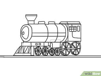 Step 9 Draw the details of the train and draw horizontal lines below the train to make the railroad.
