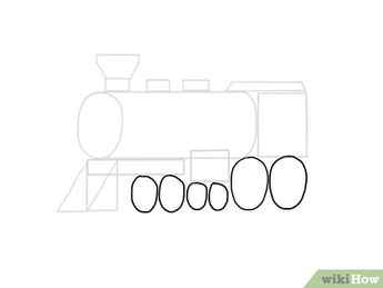 Step 6 Draw ovals of different sizes to make the wheels.