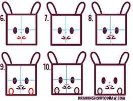 How to Draw Cute / Kawaii / Cartoon Baby Bunny Rabbit from Squares Holding Heart with Easy Step by Step Drawing Tutorial for Kids HD wallpaper