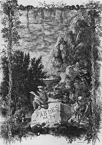 Wall Art - Drawing - Frontispiece illustration from Fables by Hippolyte de Thierry-Faletans by Rodolphe Bresdin