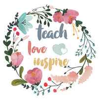 Harriet Floral Teacher Inspiration I by Wild Apple Portfolio
