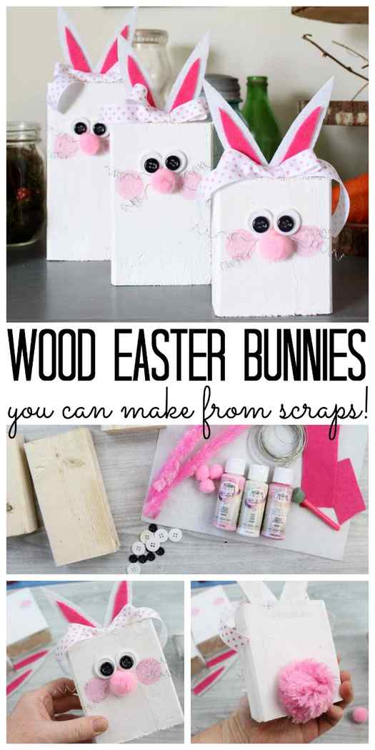 wooded bunnies for Easter pin image 