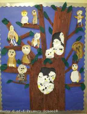 Owl Art by Harby Church of England Primary School 