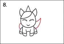 Step 8 - Unicorn tail - How To Draw A Unicorn