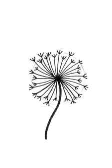 How to draw a dandelion Step 5 - Add small lines in a V shape around the end of each line