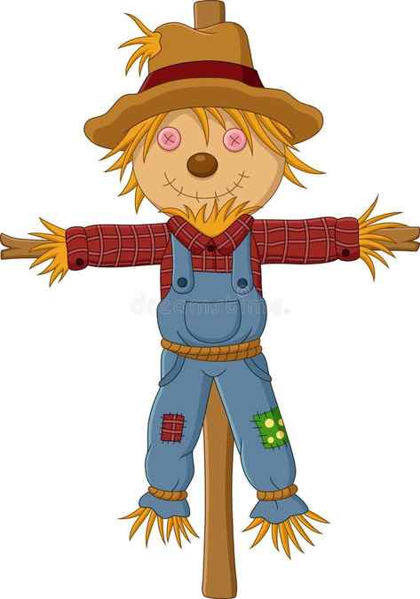 Cartoon Scarecrow isolated on white background