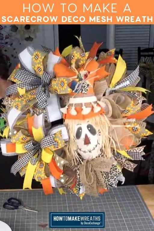 How to Make a Scarecrow Deco Mesh Wreath